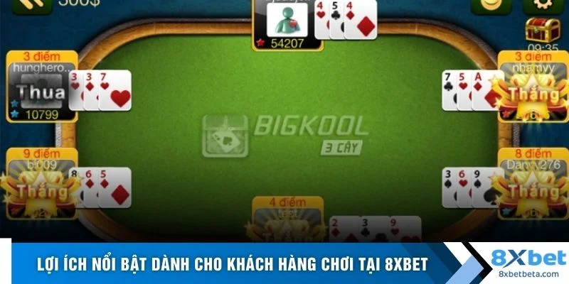 Lợi ích nổi bật dành cho khách hàng chơi tại 8XBET